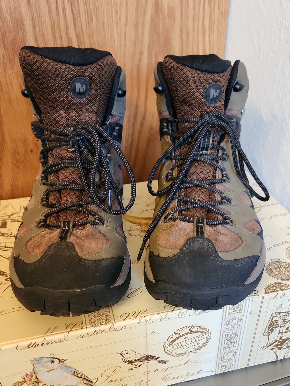 Merrell Men's Brown Green Hiking Boots